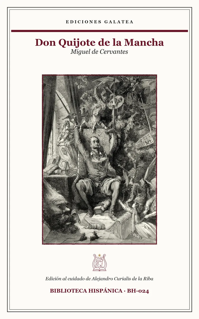 Cubierta de Don Quijote de la Mancha, de Miguel de Cervantes, en Ediciones Galatea